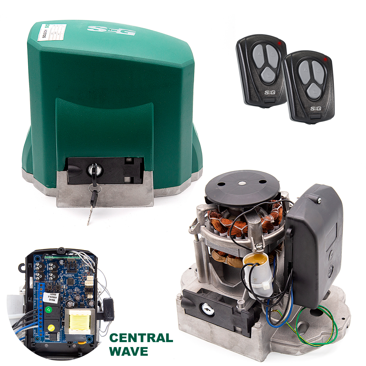 KIT DESLIZANTE SOLO CH 500 1/4 127V COM CENTRAL 02 TX 433MHZ